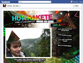 Hut-Rakete – The result can be shared on Facebook